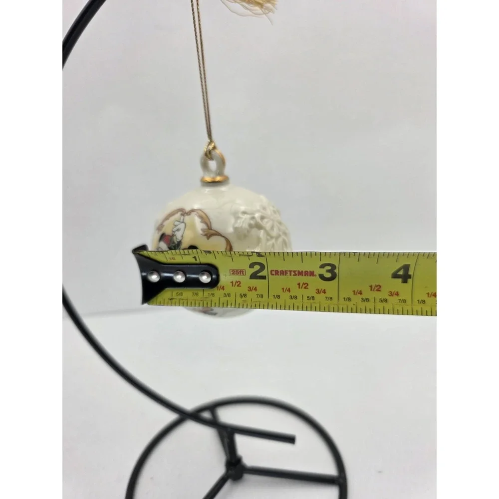 Lenox Disney Mickey Minnie Under Mistletoe Ornament 1998‎ PorcelainGold